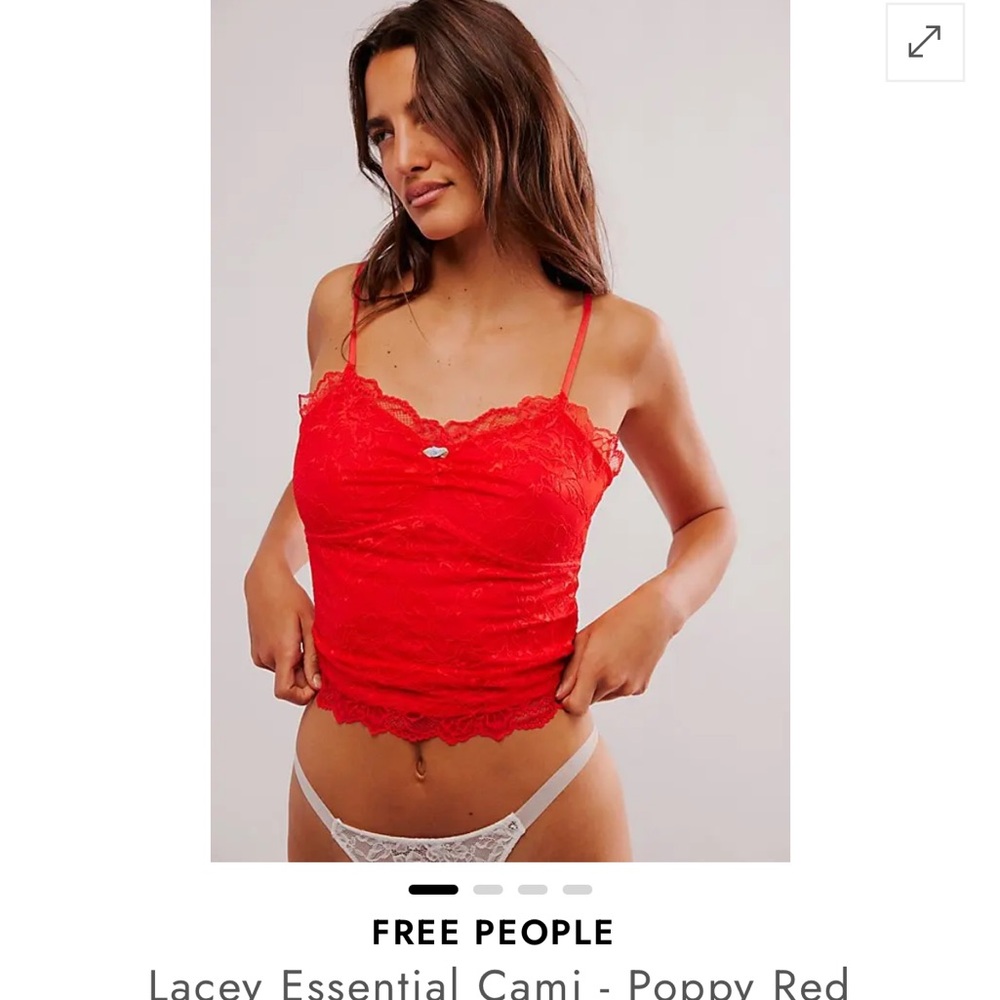 Free People Lacey Essential Cami - Poppy Red